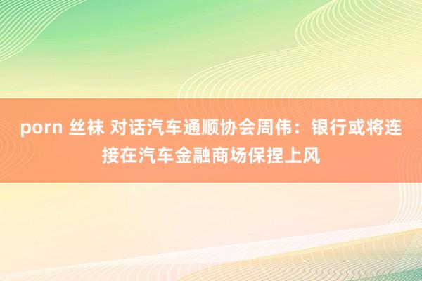 porn 丝袜 对话汽车通顺协会周伟：银行或将连接在汽车金融商场保捏上风