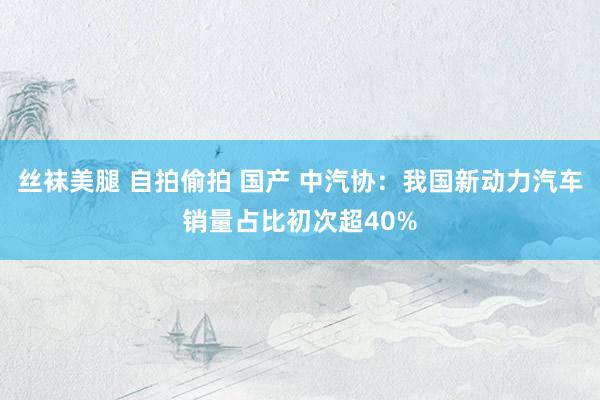丝袜美腿 自拍偷拍 国产 中汽协：我国新动力汽车销量占比初次超40%