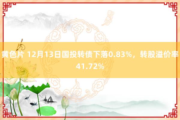 黄色片 12月13日国投转债下落0.83%，转股溢价率41.72%
