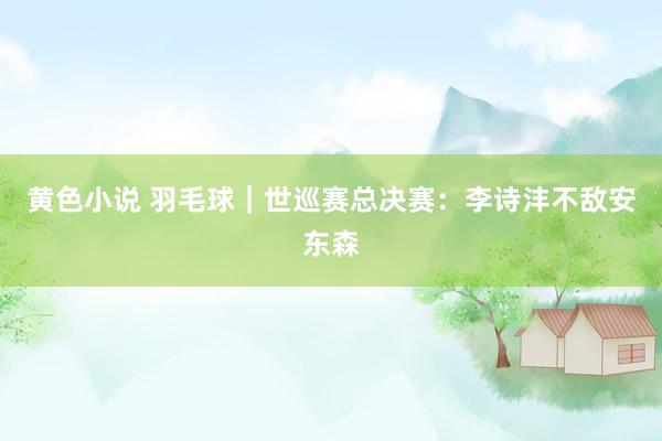 黄色小说 羽毛球｜世巡赛总决赛：李诗沣不敌安东森