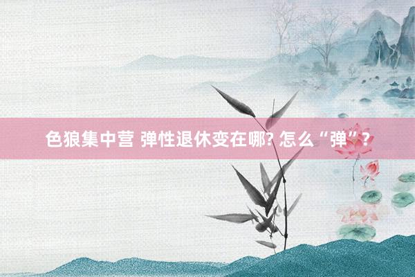 色狼集中营 弹性退休变在哪? 怎么“弹”?