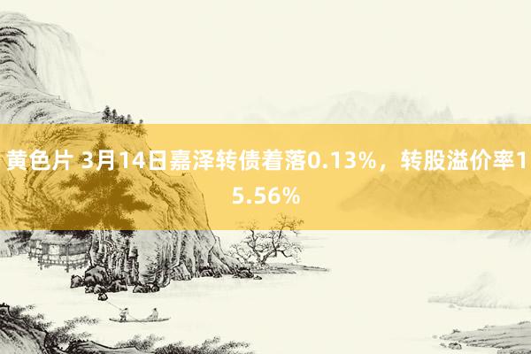 黄色片 3月14日嘉泽转债着落0.13%，转股溢价率15.56%