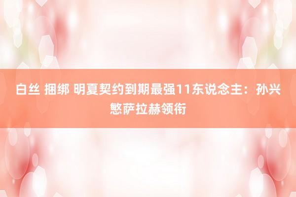 白丝 捆绑 明夏契约到期最强11东说念主：孙兴慜萨拉赫领衔