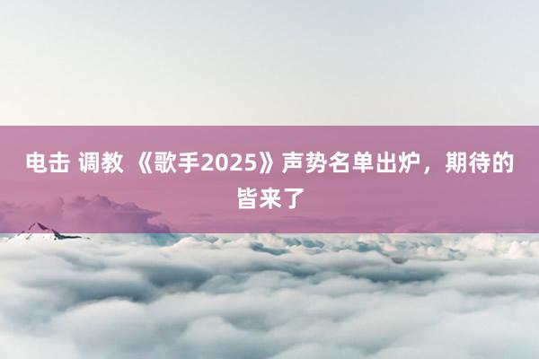 电击 调教 《歌手2025》声势名单出炉，期待的皆来了