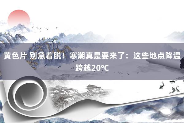 黄色片 别急着脱！寒潮真是要来了：这些地点降温跨越20℃