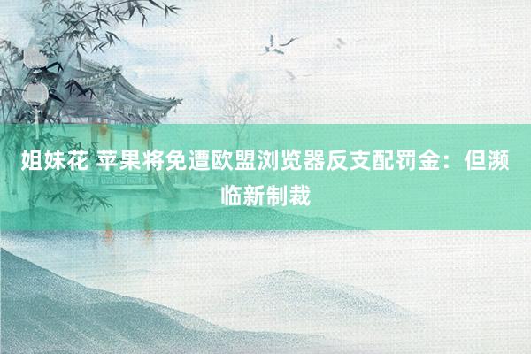 姐妹花 苹果将免遭欧盟浏览器反支配罚金：但濒临新制裁