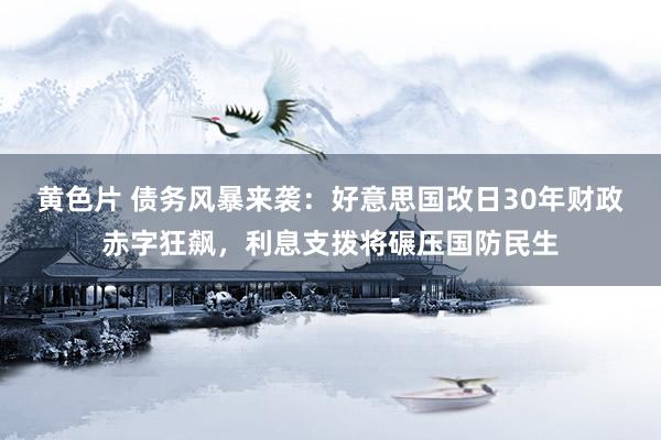 黄色片 债务风暴来袭：好意思国改日30年财政赤字狂飙，利息支拨将碾压国防民生