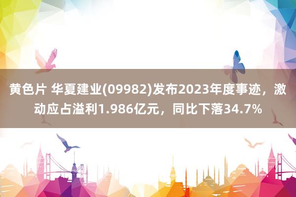 黄色片 华夏建业(09982)发布2023年度事迹，激动应占溢利1.986亿元，同比下落34.7%