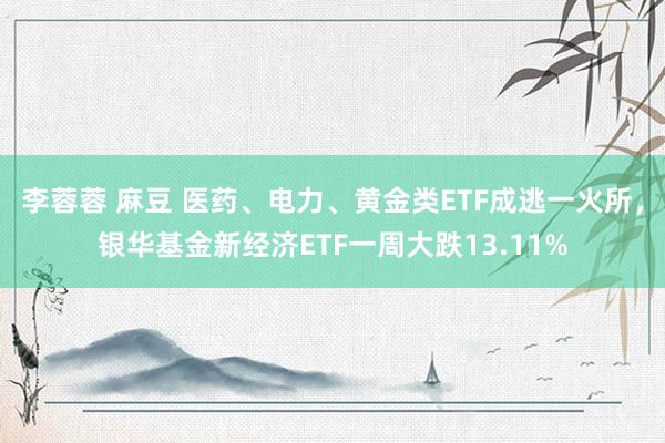 李蓉蓉 麻豆 医药、电力、黄金类ETF成逃一火所，银华基金新经济ETF一周大跌13.11%