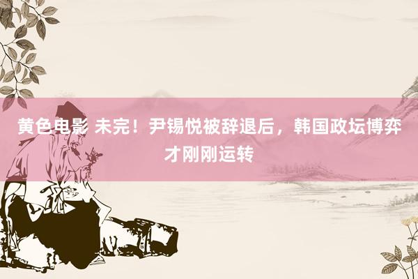 黄色电影 未完！尹锡悦被辞退后，韩国政坛博弈才刚刚运转