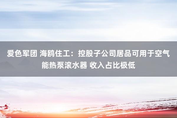 爱色军团 海鸥住工：控股子公司居品可用于空气能热泵滚水器 收入占比极低