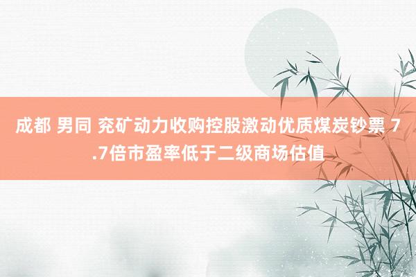成都 男同 兖矿动力收购控股激动优质煤炭钞票 7.7倍市盈率低于二级商场估值