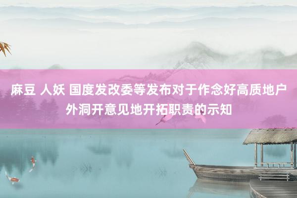 麻豆 人妖 国度发改委等发布对于作念好高质地户外洞开意见地开拓职责的示知