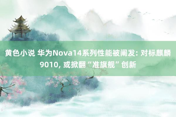 黄色小说 华为Nova14系列性能被阐发: 对标麒麟9010， 或掀翻“准旗舰”创新
