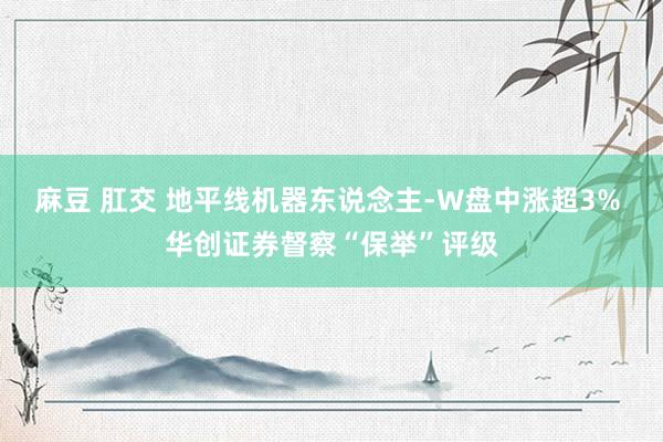 麻豆 肛交 地平线机器东说念主-W盘中涨超3% 华创证券督察“保举”评级