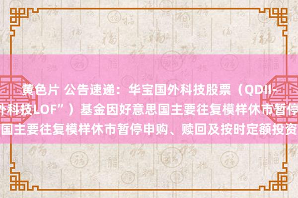 黄色片 公告速递：华宝国外科技股票（QDII-LOF）（场内简称“国外科技LOF”）基金因好意思国主要往复模样休市暂停申购、赎回及按时定额投资业务