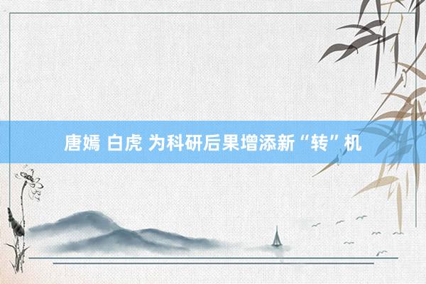 唐嫣 白虎 为科研后果增添新“转”机
